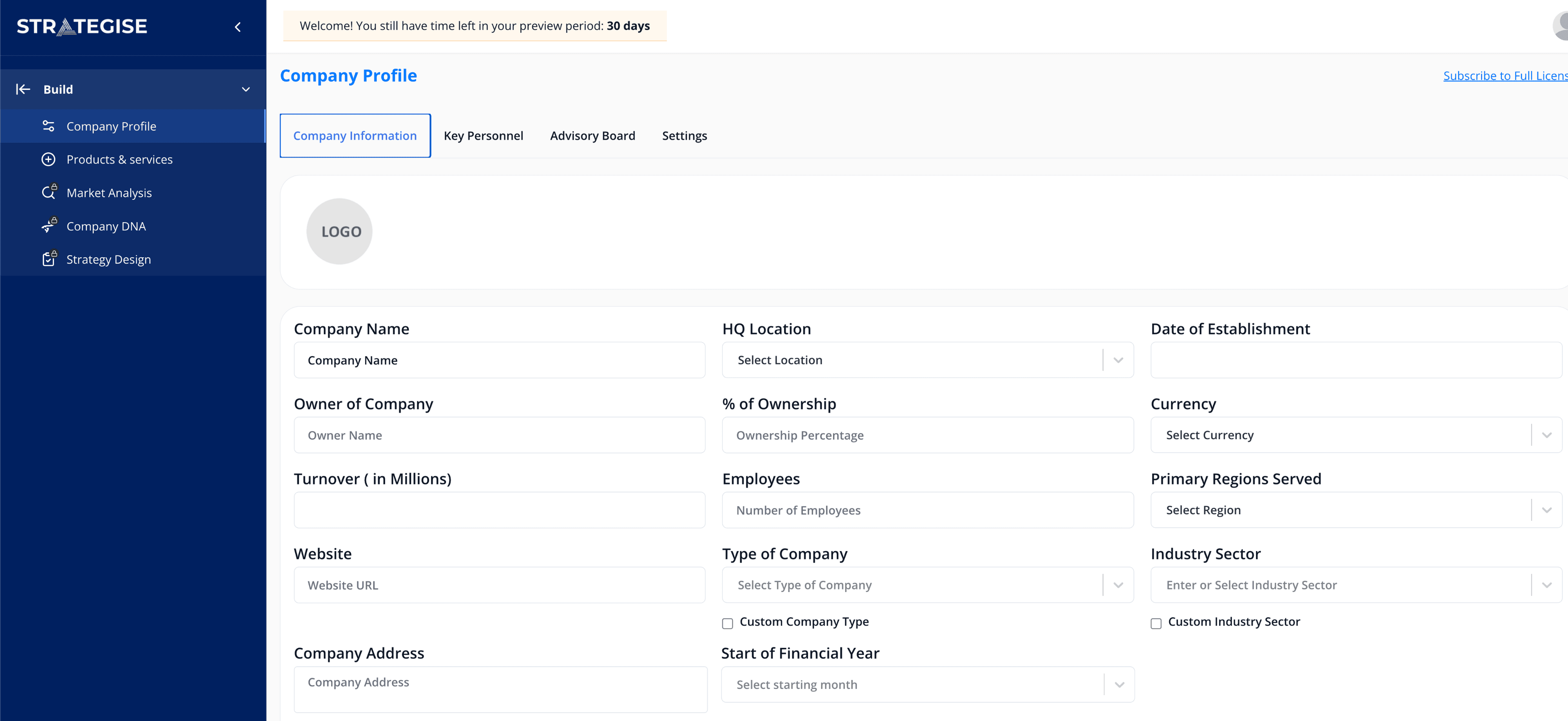 Grantify interface